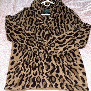 Vintage Ralph Lauren leopard print cardigan